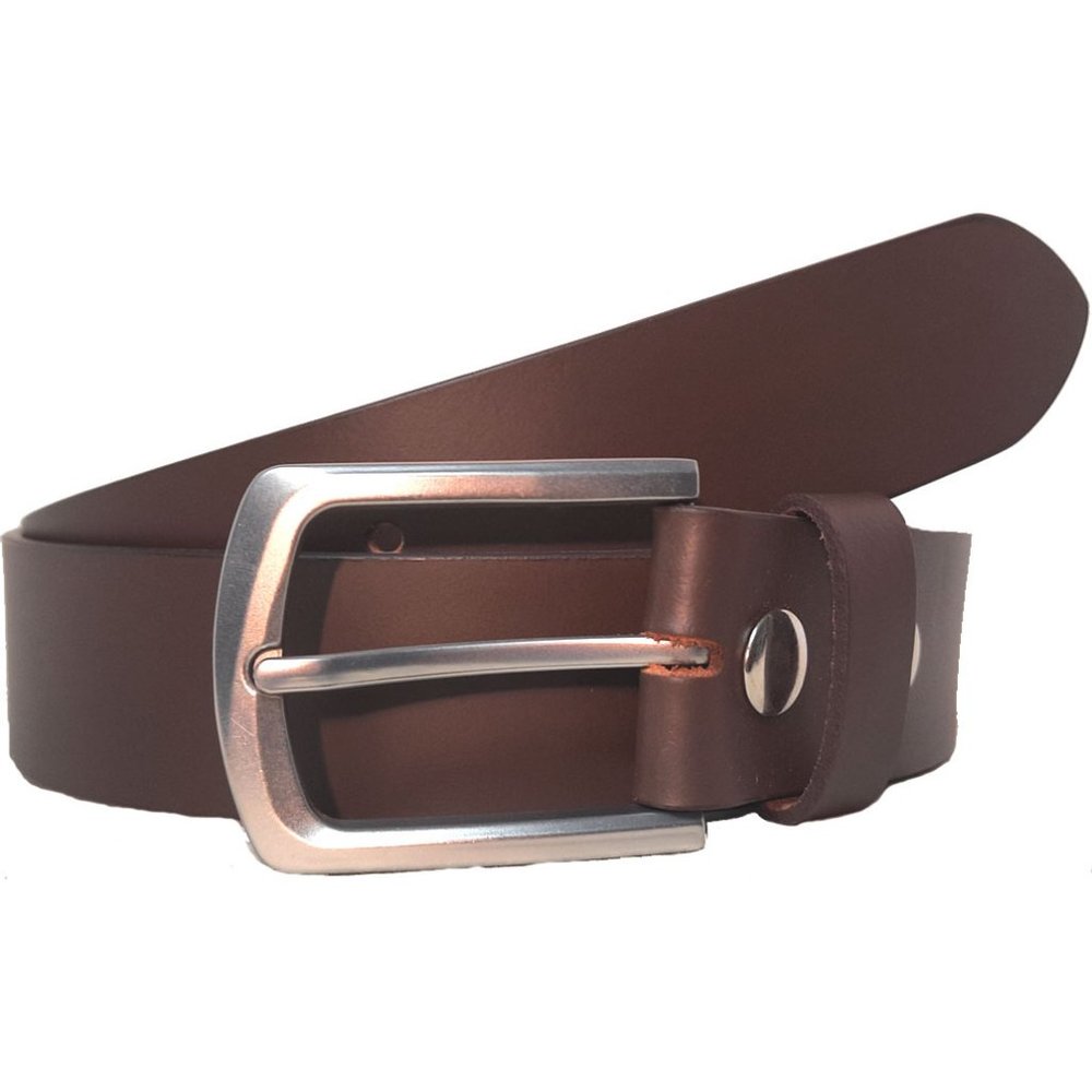 GENUINE LEATHER BELT PLAIN 40MM BROWN #1040